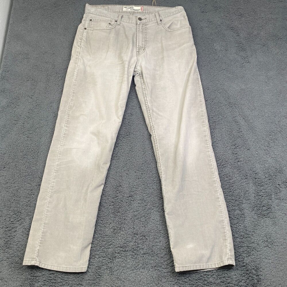 LEVIS 559 Relaxed Straight Corduroy Pants 33x32 Beige Loose Baggy Y2k